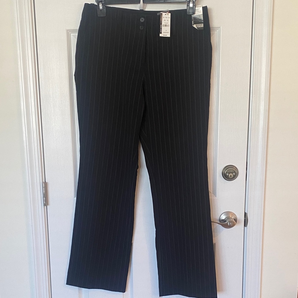New York & Company Black Pinstripe Trousers